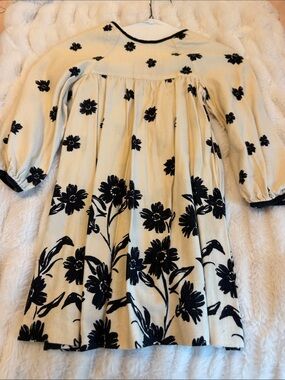 Zara Cream Dress with Black Floral Print